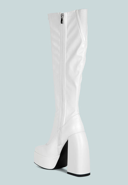 London Rag “Fanning” Platform Long Boots