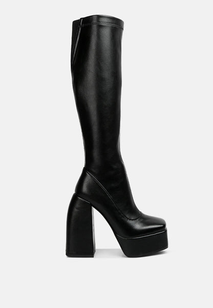 London Rag “Fanning” Platform Long Boots