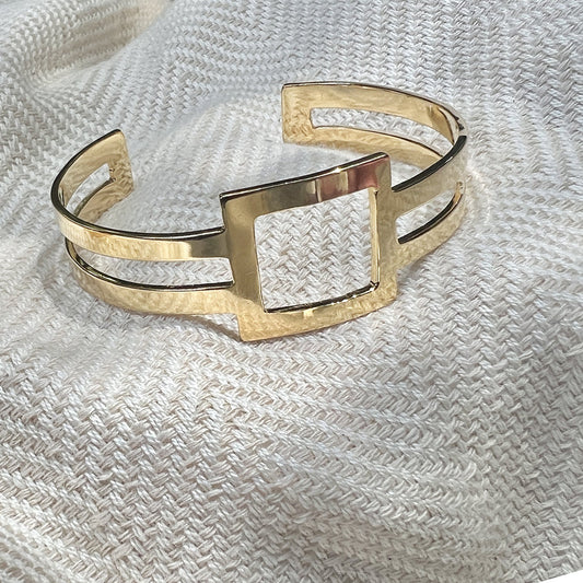 14K Gold Plated Geo Stripe Bracelet