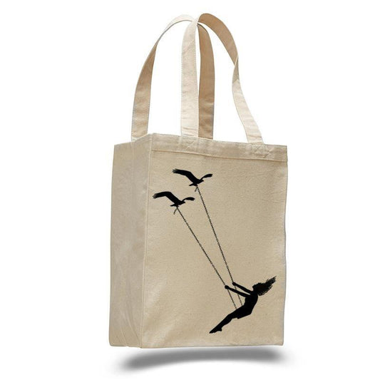 Bird Swing Cotton Tote Bag