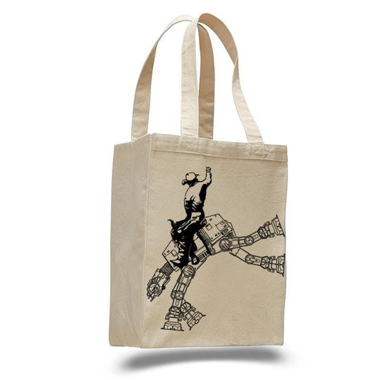 Techno Wars Cowboy Natural Cotton Tote