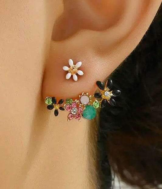 Mixed Flower Earring Jacket