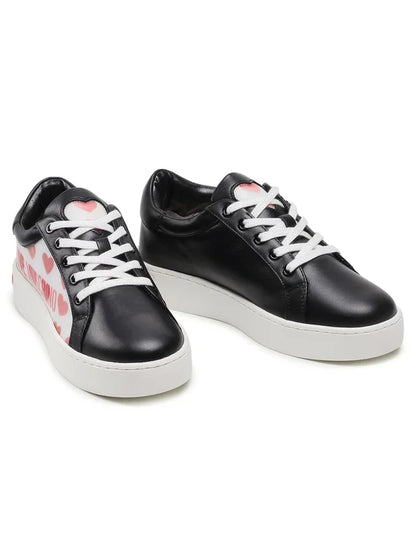 Love MOSCHINO Graphic Hearts Sneakers (Multi Black)