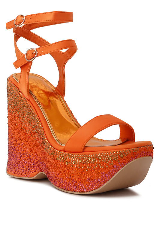 London Rag “Richness” Embellished High Wedges