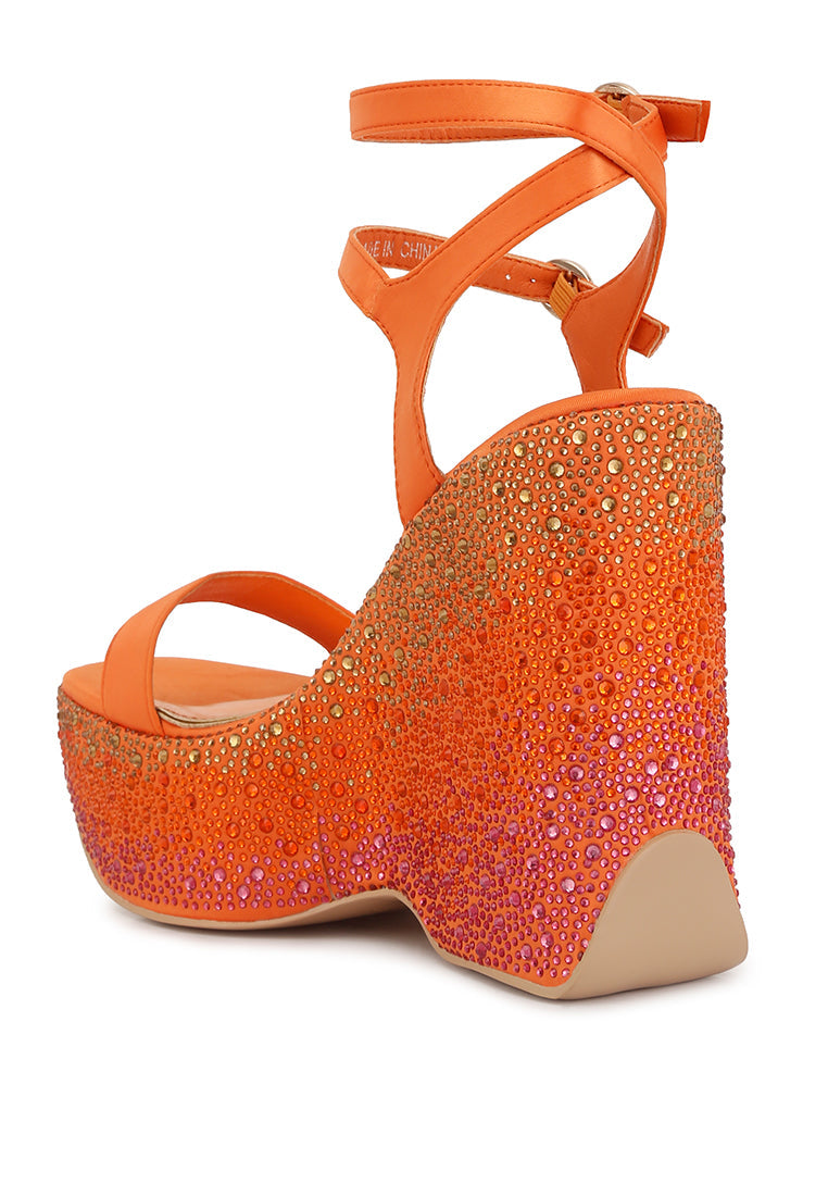 London Rag “Richness” Embellished High Wedges