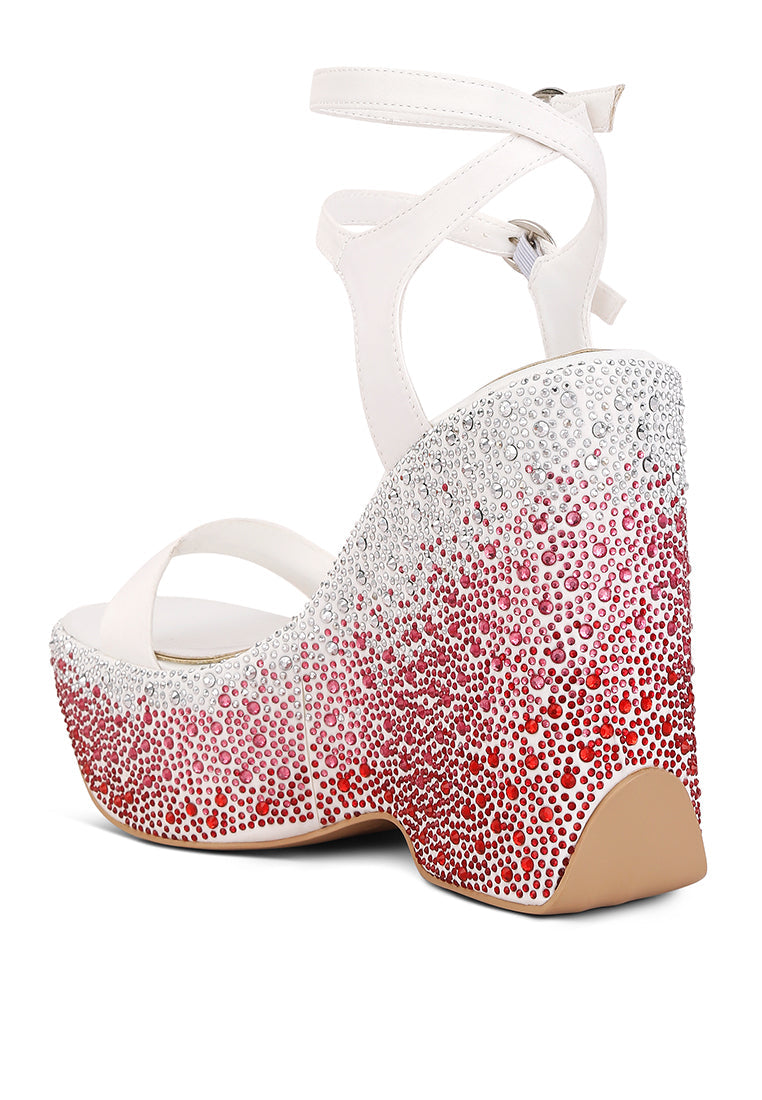 London Rag “Richness” Embellished High Wedges