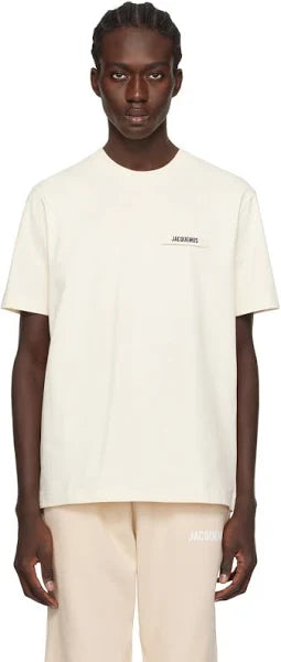 JACQUEMUS Casual Cotton Gros Grain Le T-Shirt (Beige)