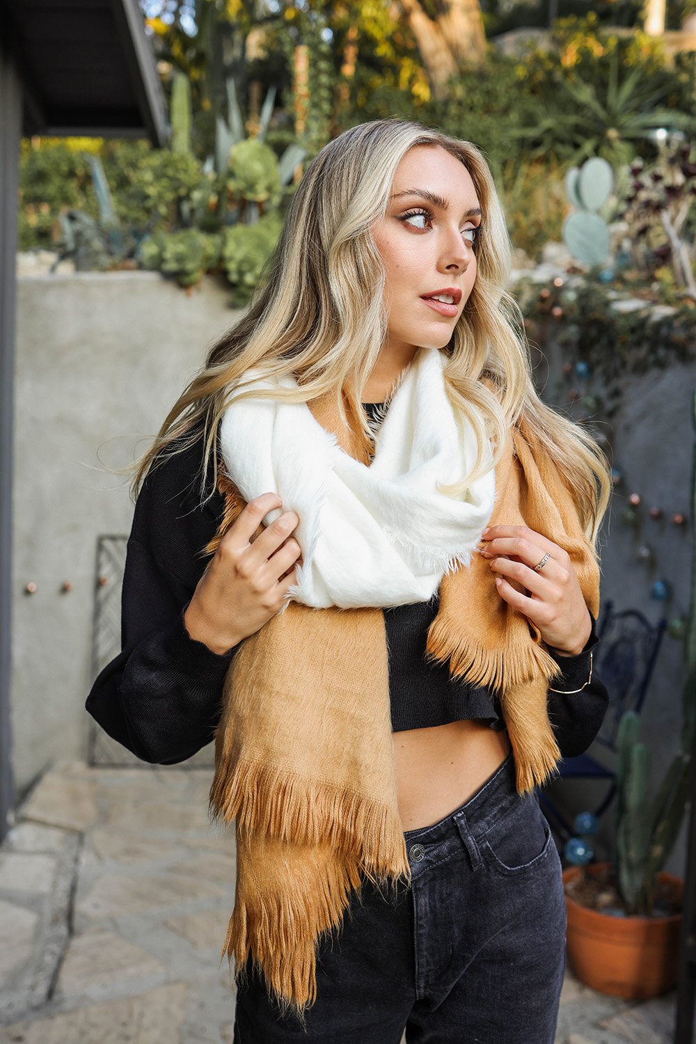 Ombre Silky Wool Wrap Scarf