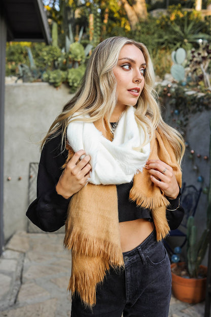 Ombre Silky Wool Wrap Scarf