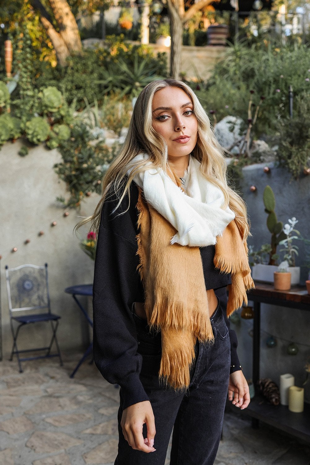 Ombre Silky Wool Wrap Scarf