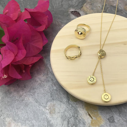 Gold-Tone Bombshell Gong Ring