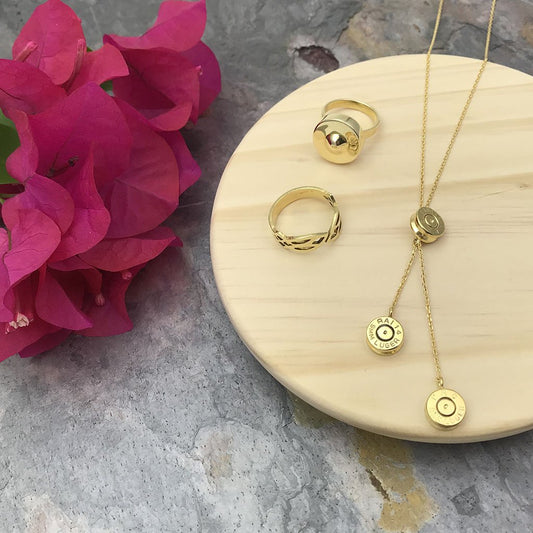 Gold-Tone Bombshell Gong Ring