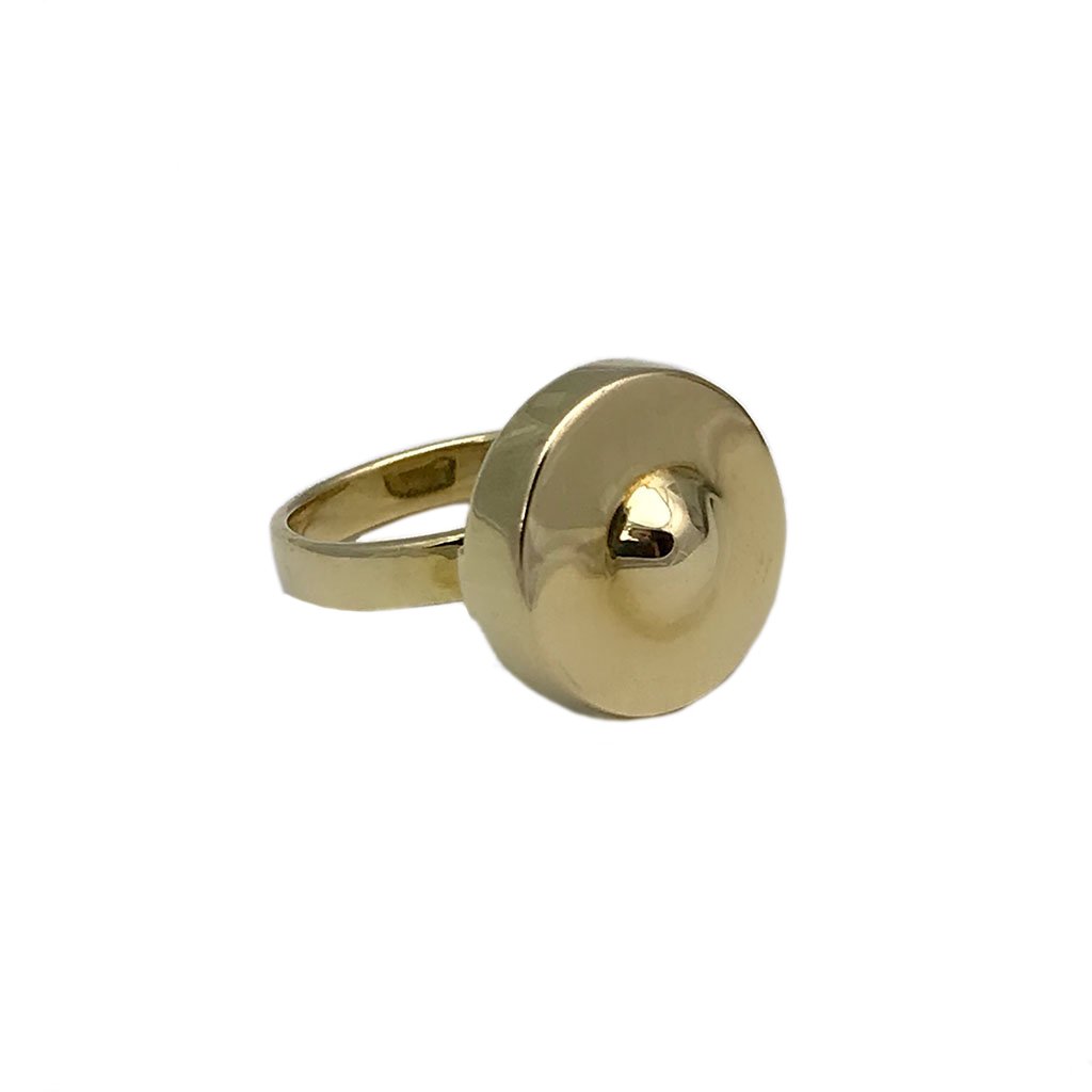 Gold-Tone Bombshell Gong Ring