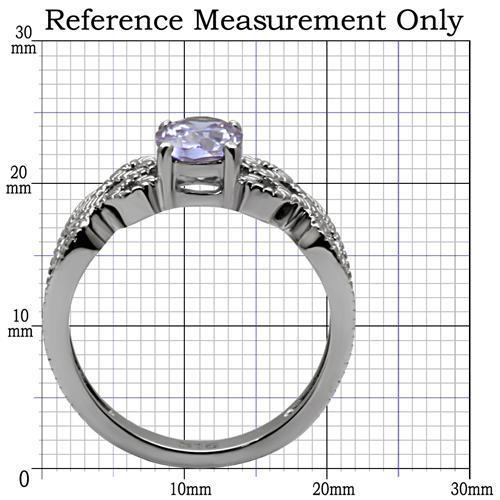 Polished Stainless Steel & Amethyst Ring